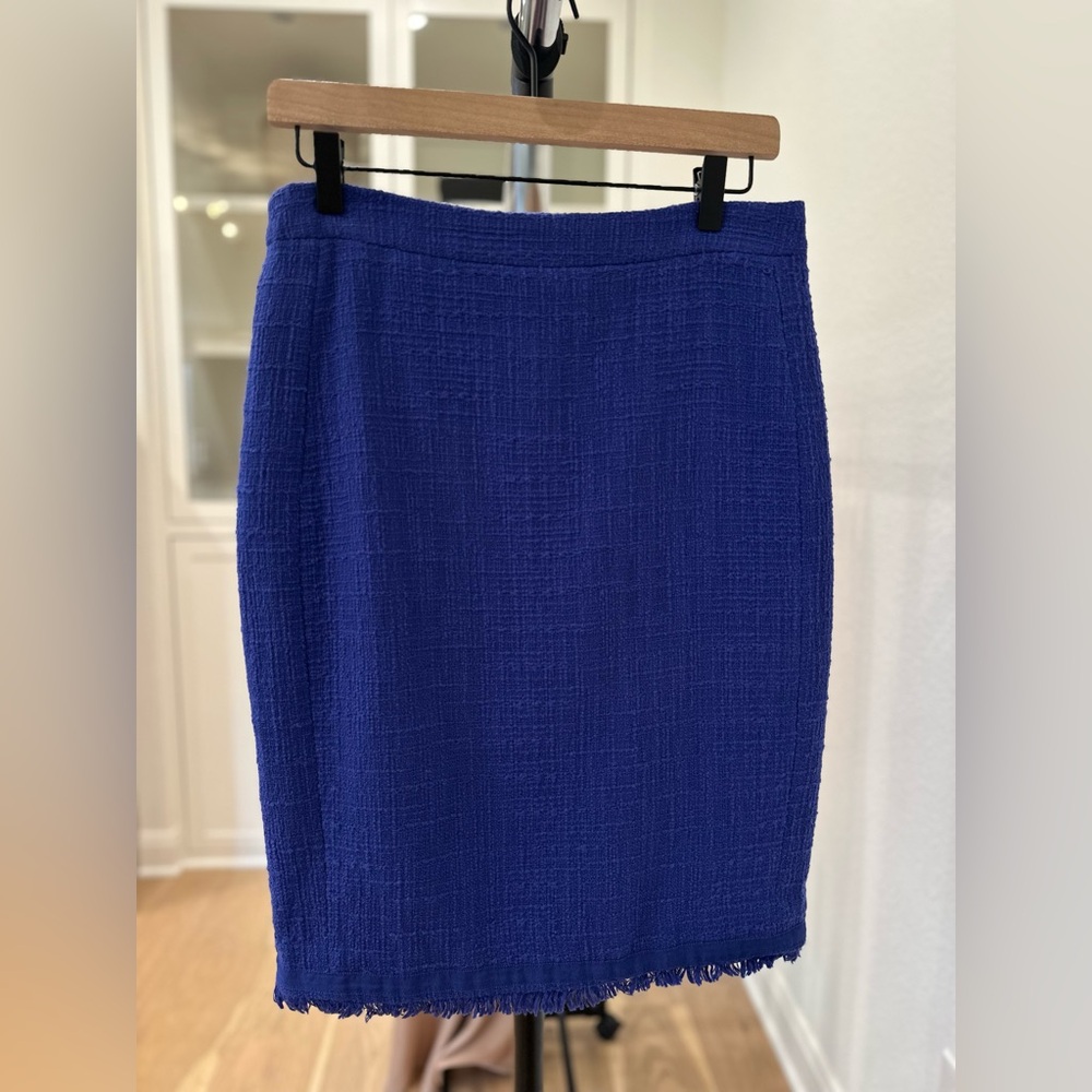 J. Crew Blue Tweed Pencil Skirt